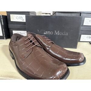 $129 Milano Moda Oxford Style Luxury Dress Shoes Office Wear Men's Size 10.5